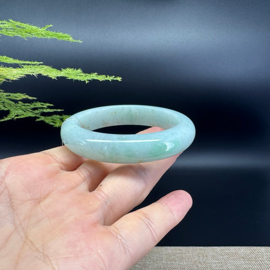 Genuine Burmese Apple Green Jade Jadeite Bangle Bracelet ( 53mm )