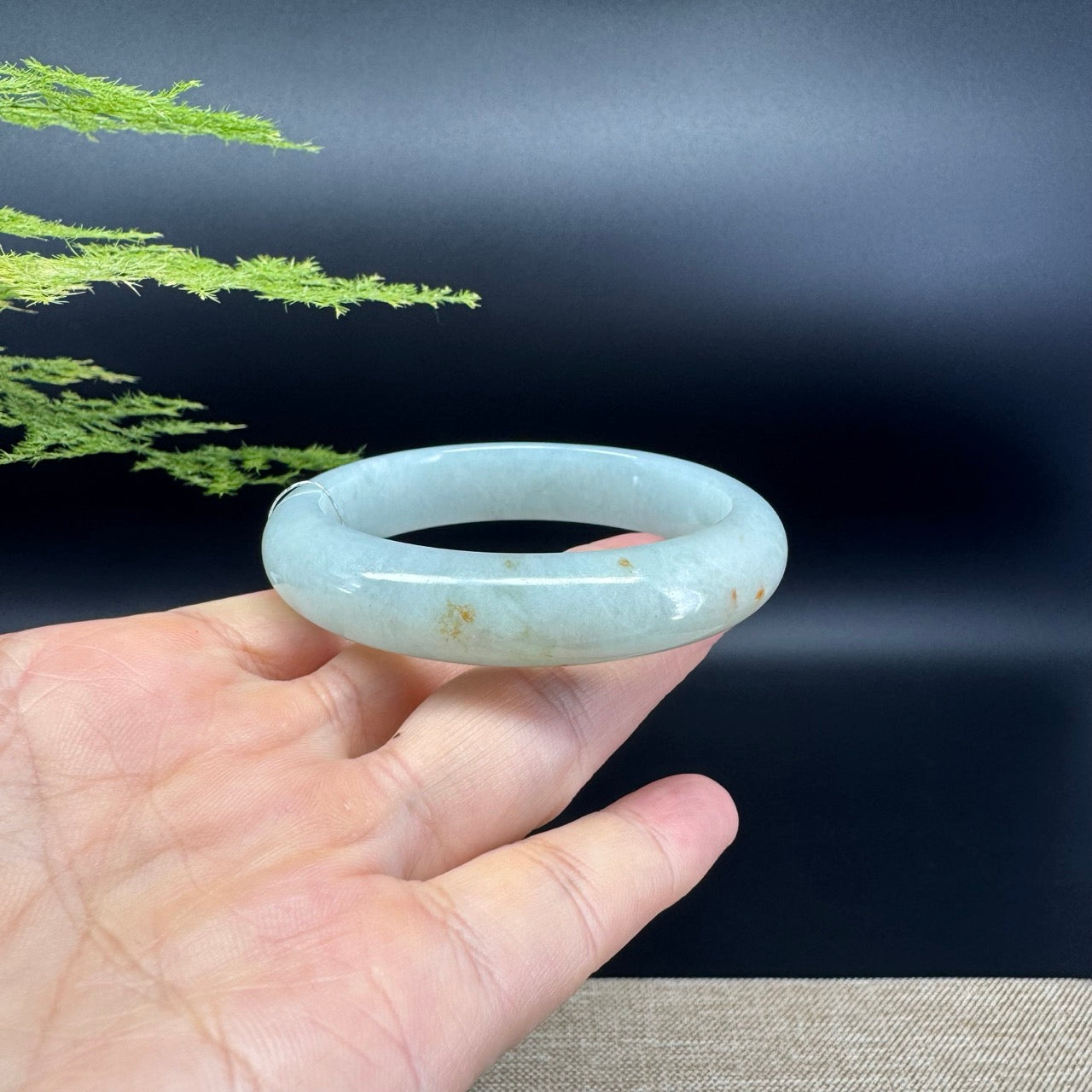 Genuine Burmese Apple Green Jade Jadeite Bangle Bracelet ( 53mm )