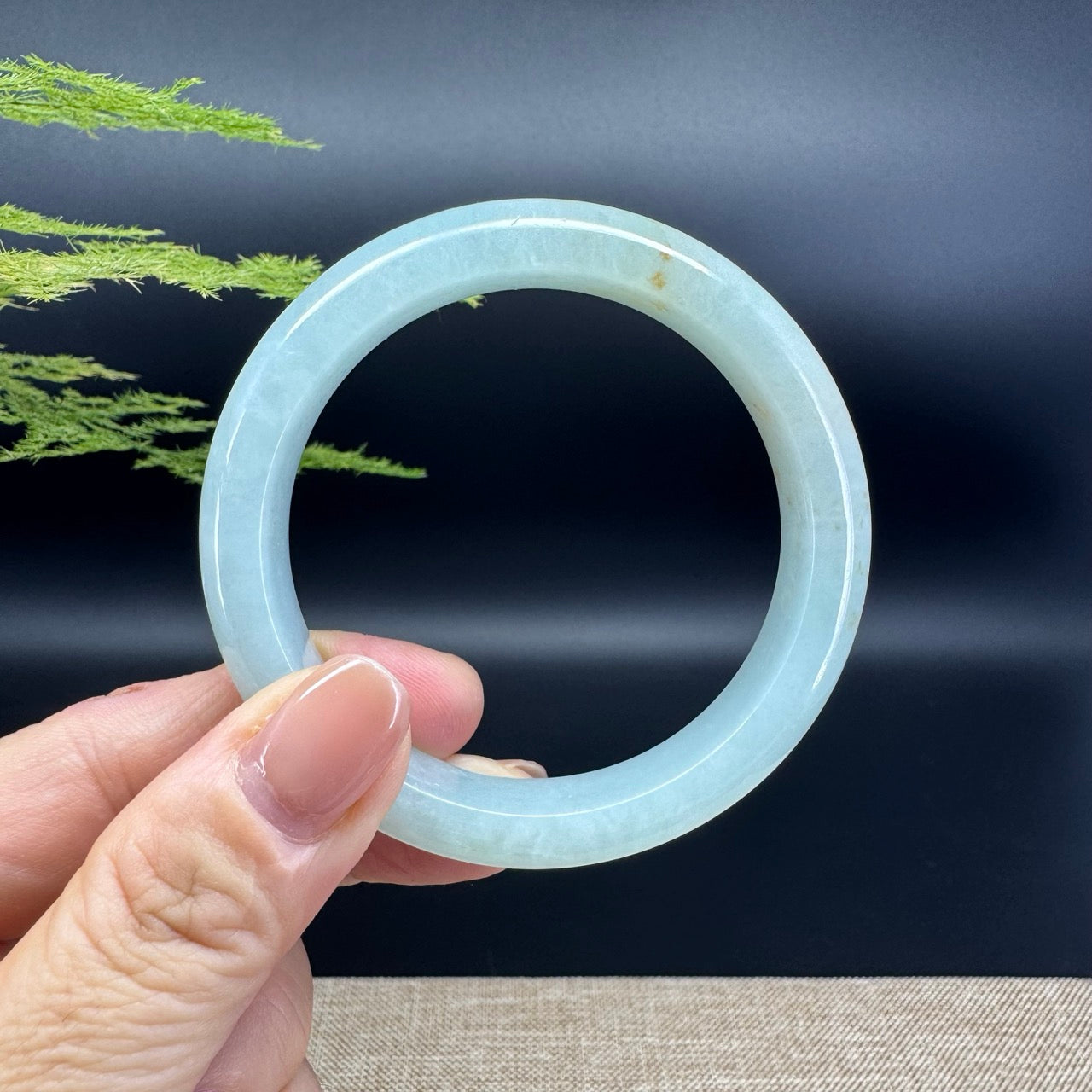 Genuine Burmese Apple Green Jade Jadeite Bangle Bracelet ( 53mm )