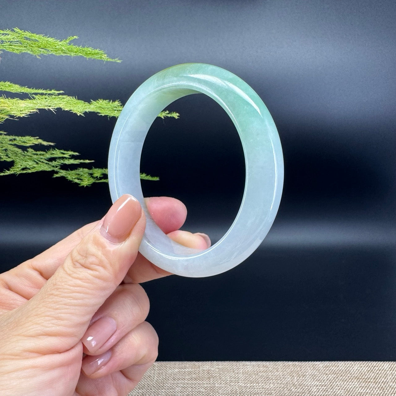 Genuine Burmese Yellow Green Jade Jadeite Bangle Bracelet ( 53.6mm )