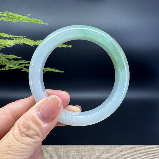 Genuine Burmese Yellow Green Jade Jadeite Bangle Bracelet ( 53.6mm )