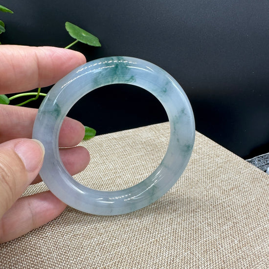 Genuine Burmese High-end Jade Jadeite Oval Bangle Bracelet (58.1mm )( Collectibles )