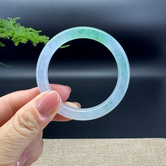Genuine Burmese Icy Green Jade Jadeite Bangle Bracelet (51.2mm)