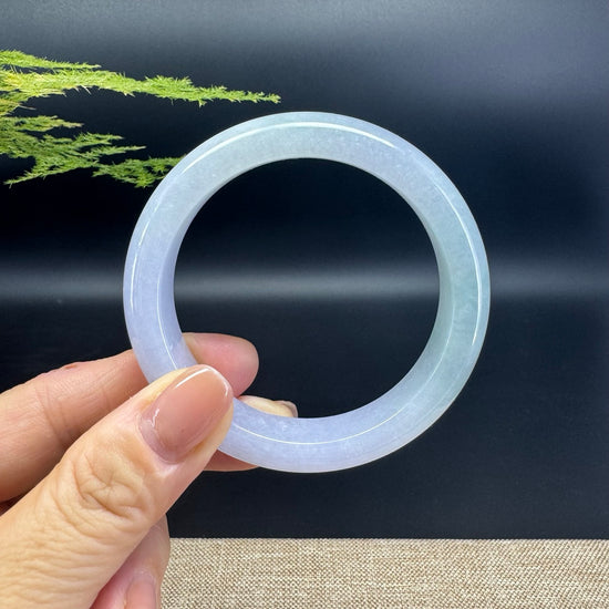 High-end Genuine Burmese Lavender Green Jade Jadeite Bangle Bracelet ( 54.3mm )