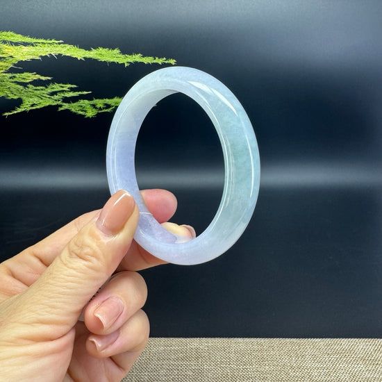 High-end Genuine Burmese Lavender Green Jade Jadeite Bangle Bracelet ( 54.3mm )