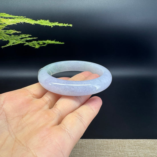 High-end Genuine Burmese Lavender Green Jade Jadeite Bangle Bracelet ( 54.3mm )