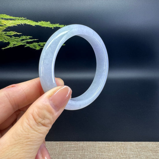Genuine Burmese Lavender Green Jade Jadeite Bangle Bracelet ( 54.3mm )