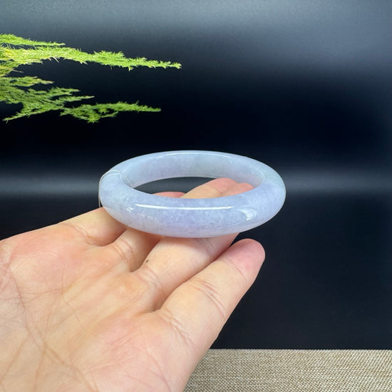 Genuine Burmese Lavender Green Jade Jadeite Bangle Bracelet ( 54.3mm )