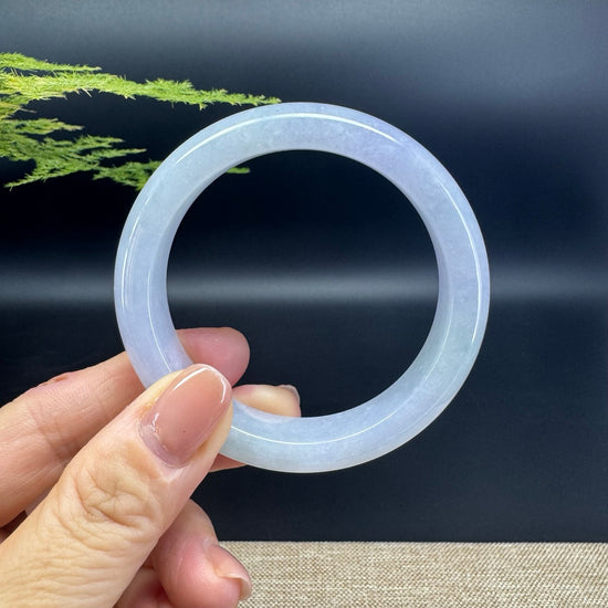 Genuine Burmese Lavender Green Jade Jadeite Bangle Bracelet ( 54.3mm )