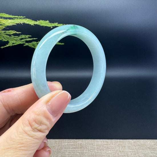 Genuine Burmese Icy Green Jade Jadeite Bangle Bracelet (54.1mm)