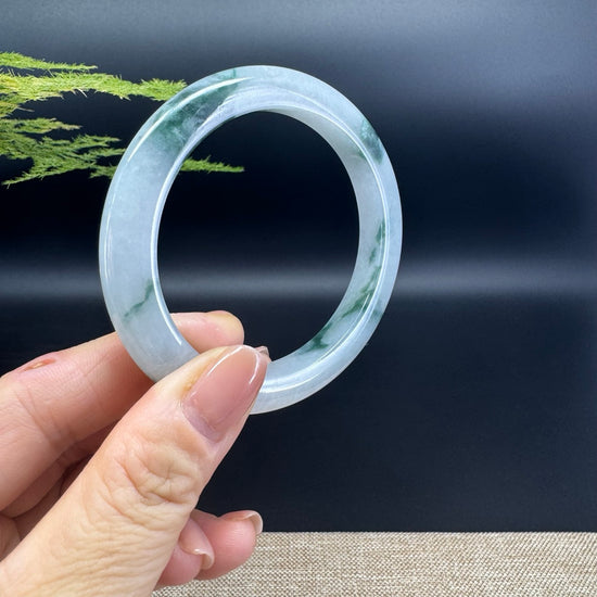 Genuine Burmese Green Jade Jadeite Bangle Bracelet (54.5mm)