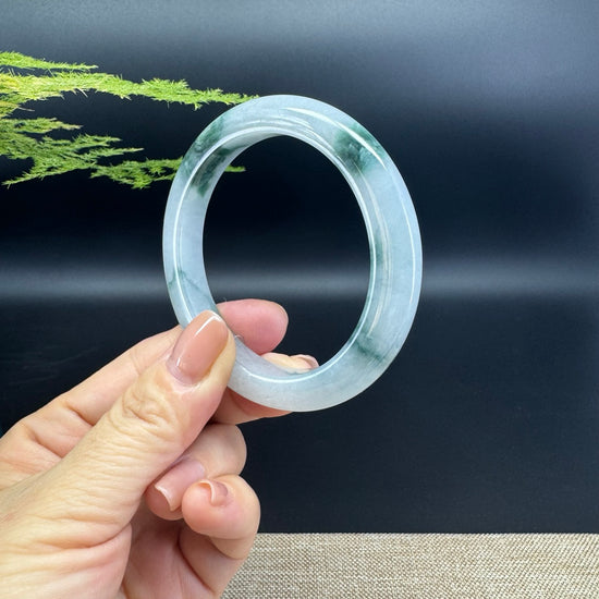 Genuine Burmese Green Jade Jadeite Bangle Bracelet (54.5mm)