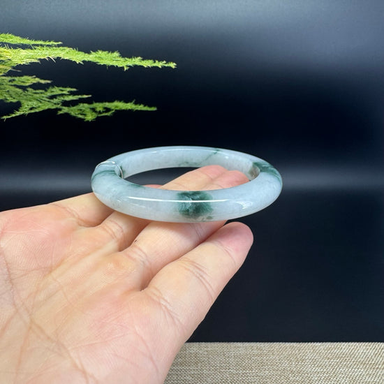 Genuine Burmese Green Jade Jadeite Bangle Bracelet (54.5mm)