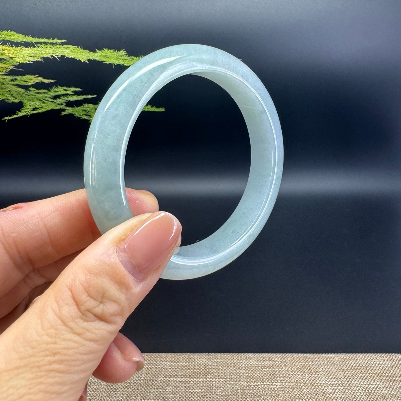 Genuine Burmese Green Jade Jadeite Bangle Bracelet ( 54.8mm )