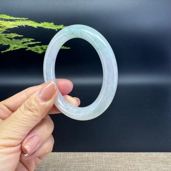 Genuine Burmese Icy Green Jade Jadeite Bangle Bracelet ( 53.7mm )