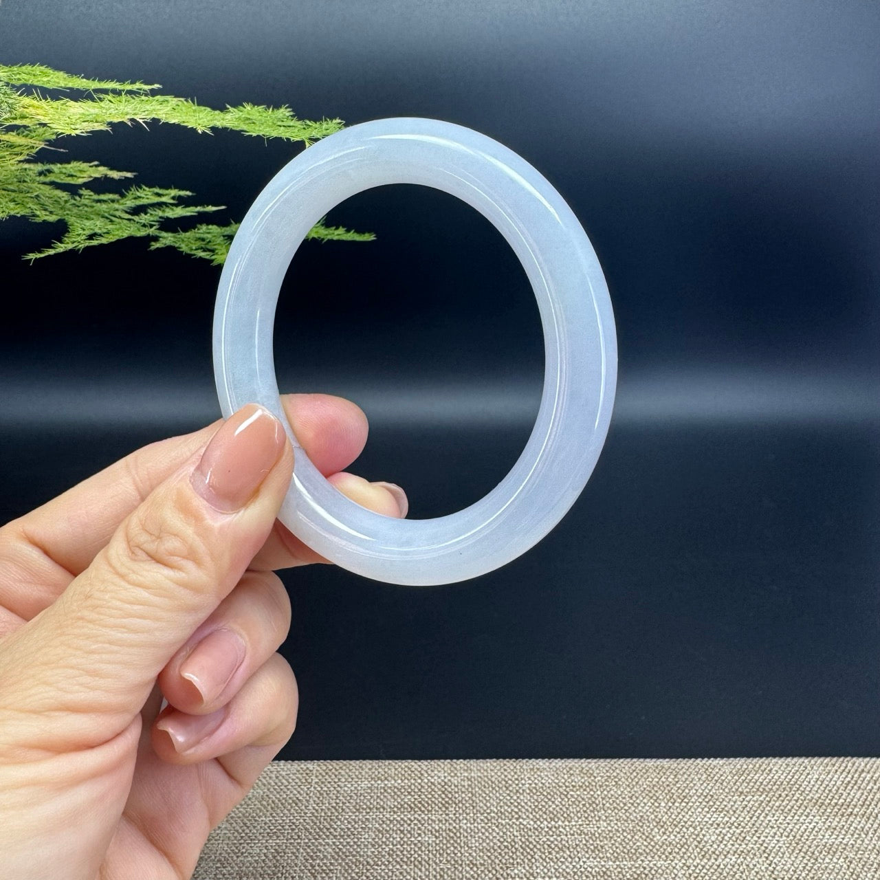 Genuine Burmese Icy Lavender Jade Jadeite Bangle Bracelet (53.3mm)