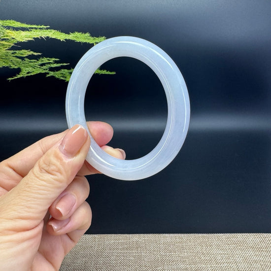 Genuine Burmese Icy Lavender Jade Jadeite Bangle Bracelet (53.3mm)