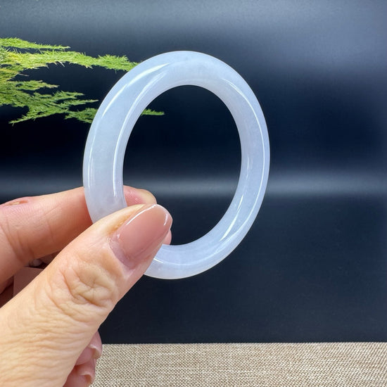 Genuine Burmese Icy Lavender Jade Jadeite Bangle Bracelet (53.3mm)
