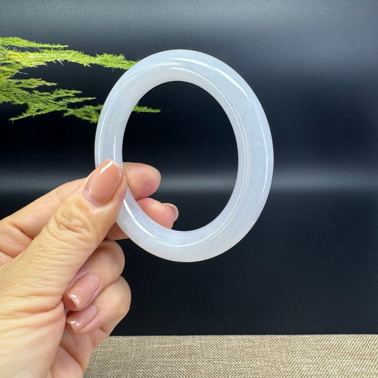 Genuine Burmese Icy Lavender Jade Jadeite Bangle Bracelet (53.3mm)