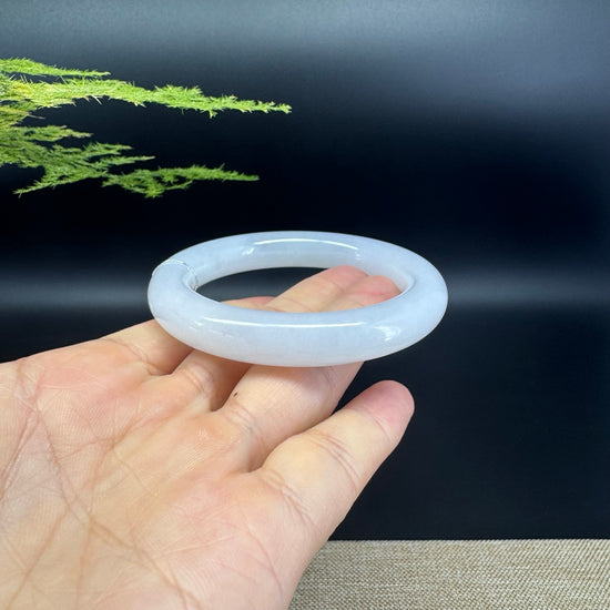 Genuine Burmese Icy Lavender Jade Jadeite Bangle Bracelet (53.3mm)