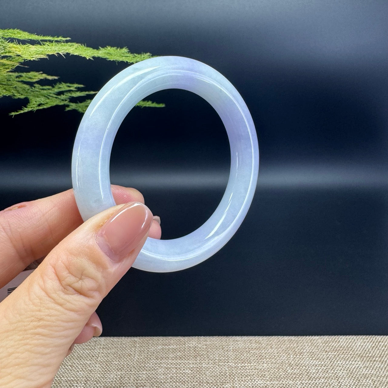 Genuine Burmese Lavender Jade Jadeite Bangle Bracelet ( 53.9mm )