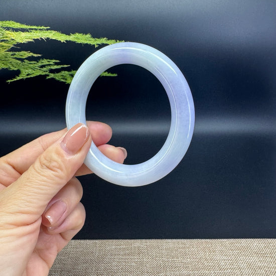 Genuine Burmese Lavender Jade Jadeite Bangle Bracelet ( 53.9mm )