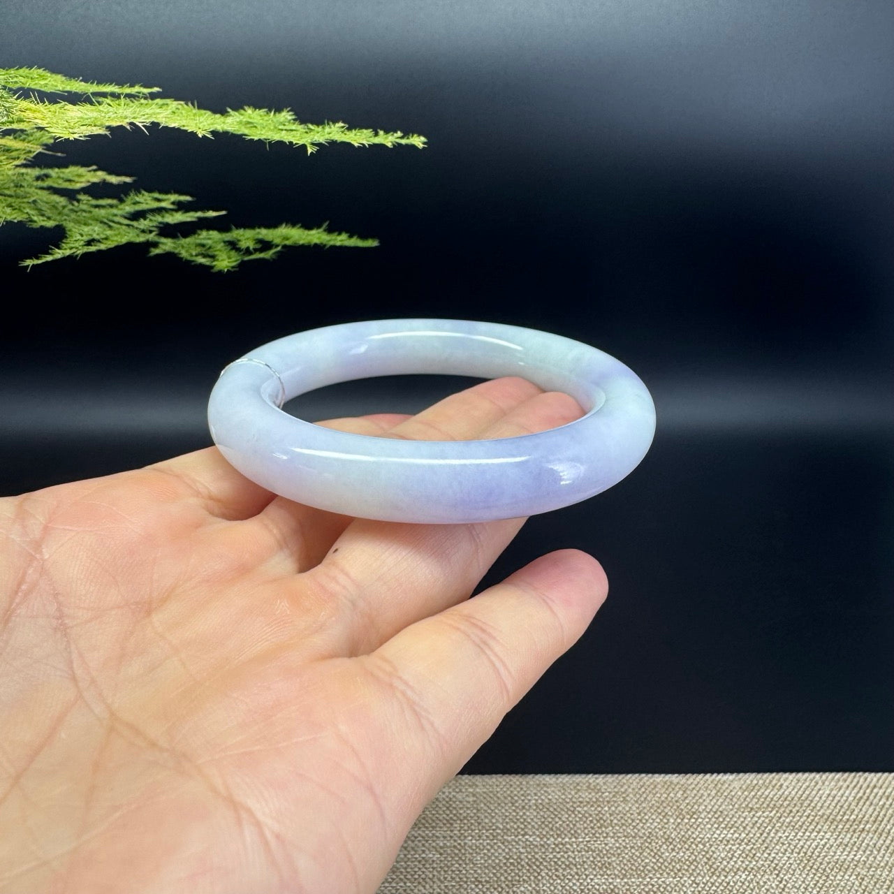 Genuine Burmese Lavender Jade Jadeite Bangle Bracelet ( 53.9mm )