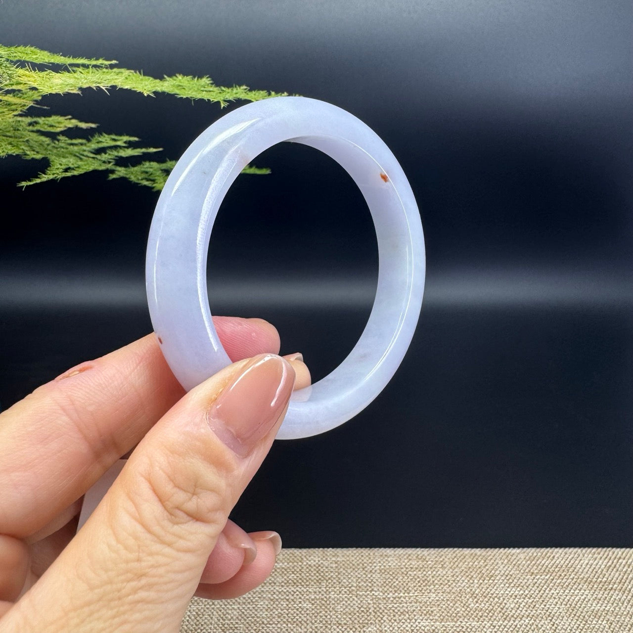Genuine Burmese Lavender Jade Jadeite Bangle Bracelet ( 53.4mm )