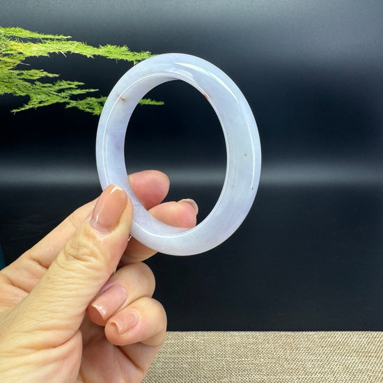 Genuine Burmese Lavender Jade Jadeite Bangle Bracelet ( 53.4mm )