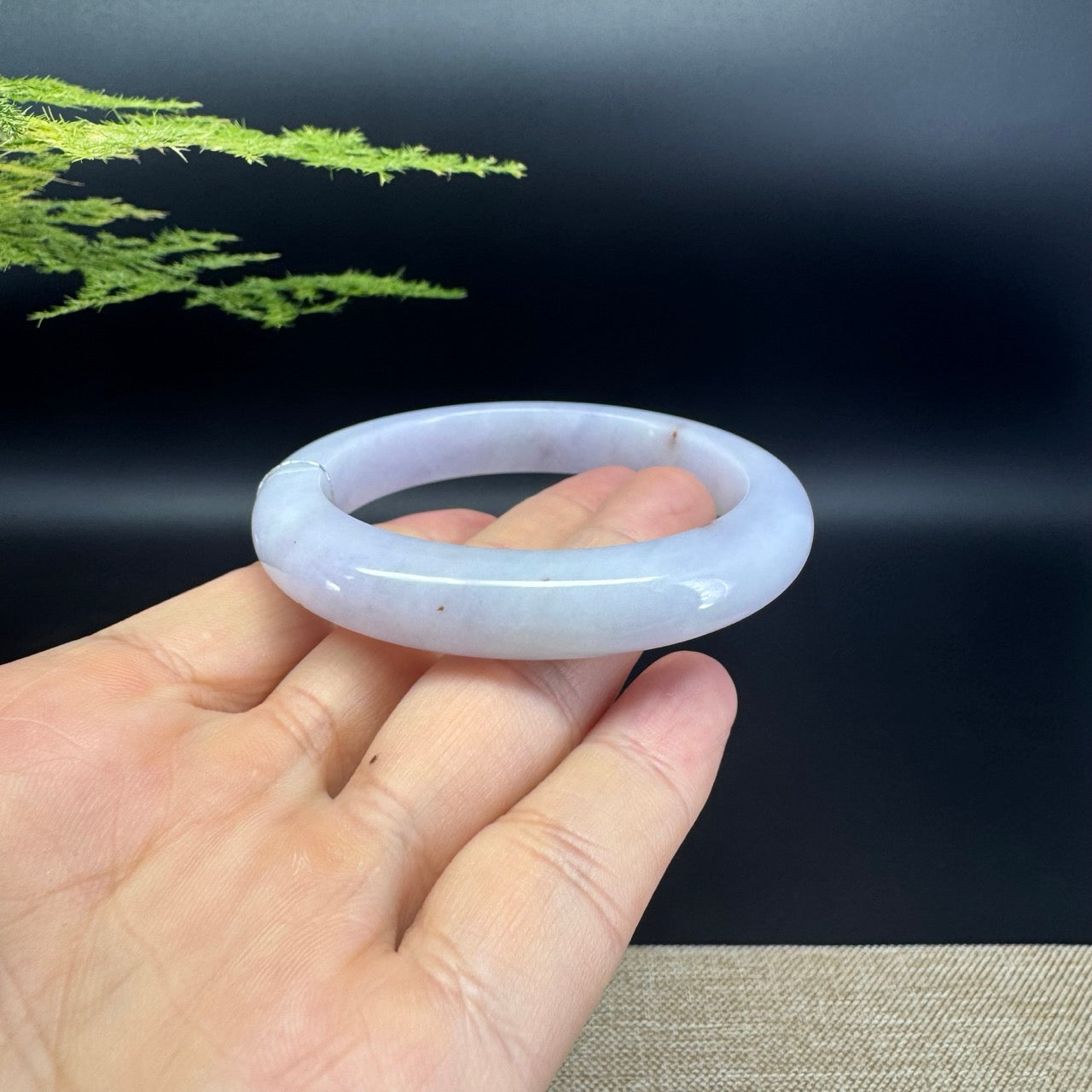 Genuine Burmese Lavender Jade Jadeite Bangle Bracelet ( 53.4mm )
