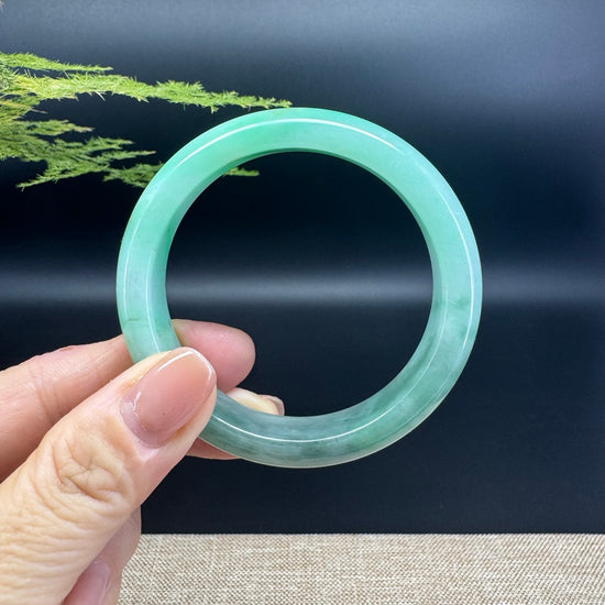 Genuine Burmese Green Jade Jadeite Bangle Bracelet (53.6mm)