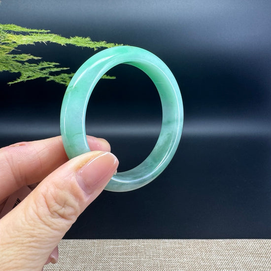 Genuine Burmese Green Jade Jadeite Bangle Bracelet (53.6mm)