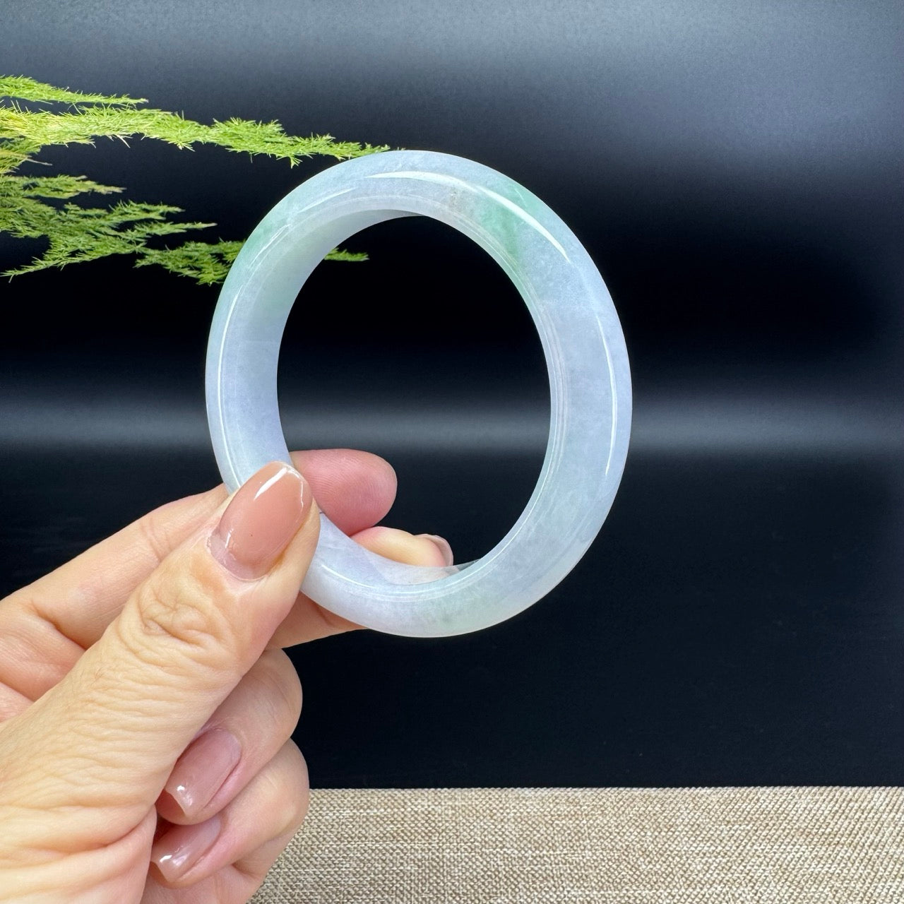 Genuine Burmese Green Jade Jadeite Bangle Bracelet (54.4mm)