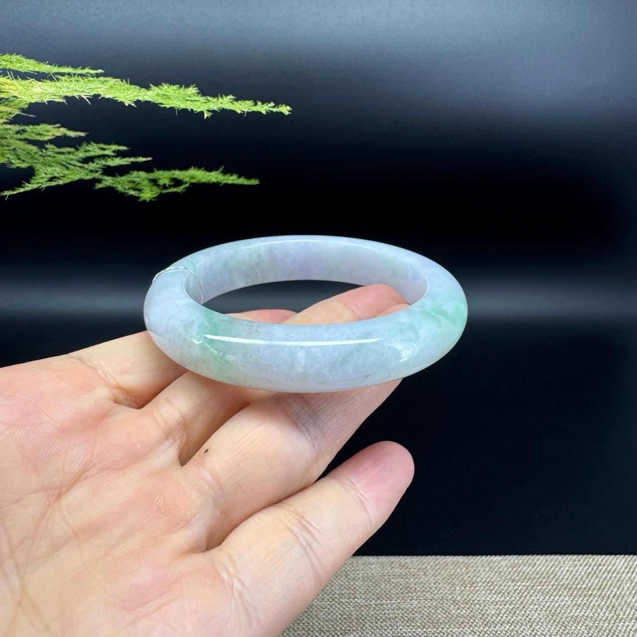 Genuine Burmese Green Jade Jadeite Bangle Bracelet (54.4mm)