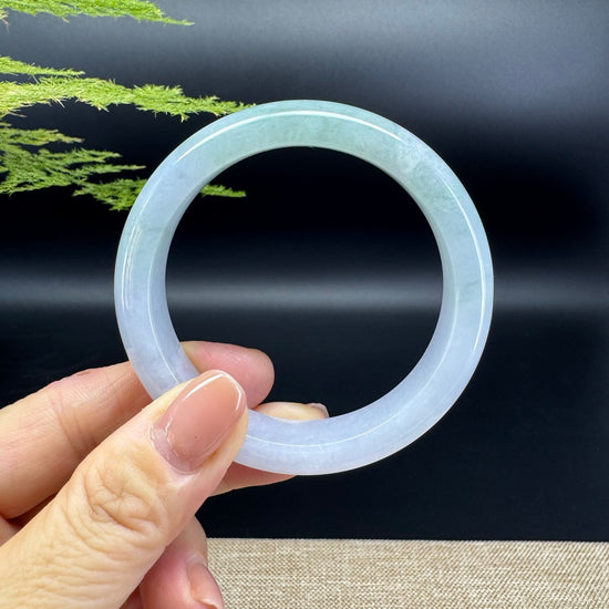 Genuine Burmese Lavender Green Jade Jadeite Bangle Bracelet ( 54.2mm )
