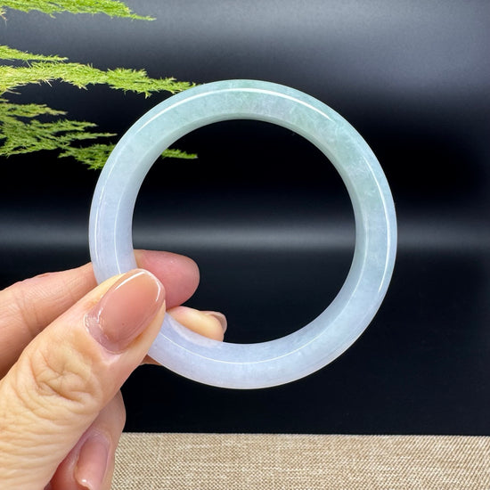 Genuine Burmese Lavender Green Jade Jadeite Bangle Bracelet ( 54.2mm )
