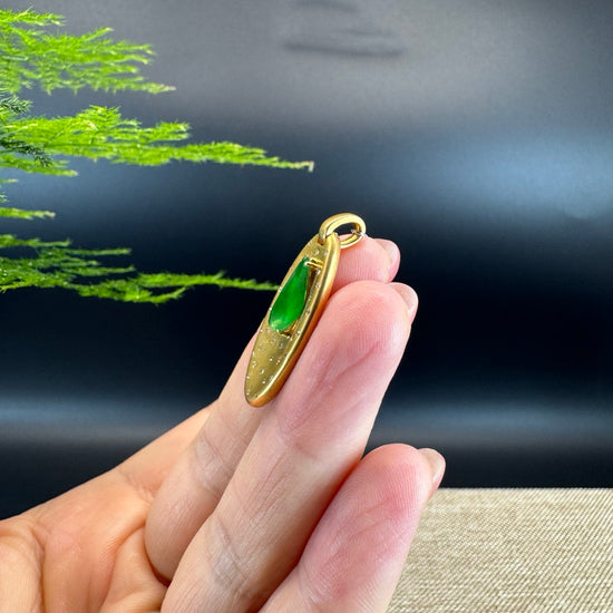 RealJade® "Lucky Polygon Three-Dimensional Jade" Natural Green Jade Diamonds Classic Pendant Necklace