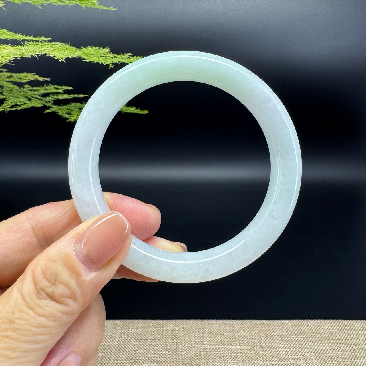 Genuine Burmese Green Jade Jadeite Bangle Bracelet ( 54.7mm )
