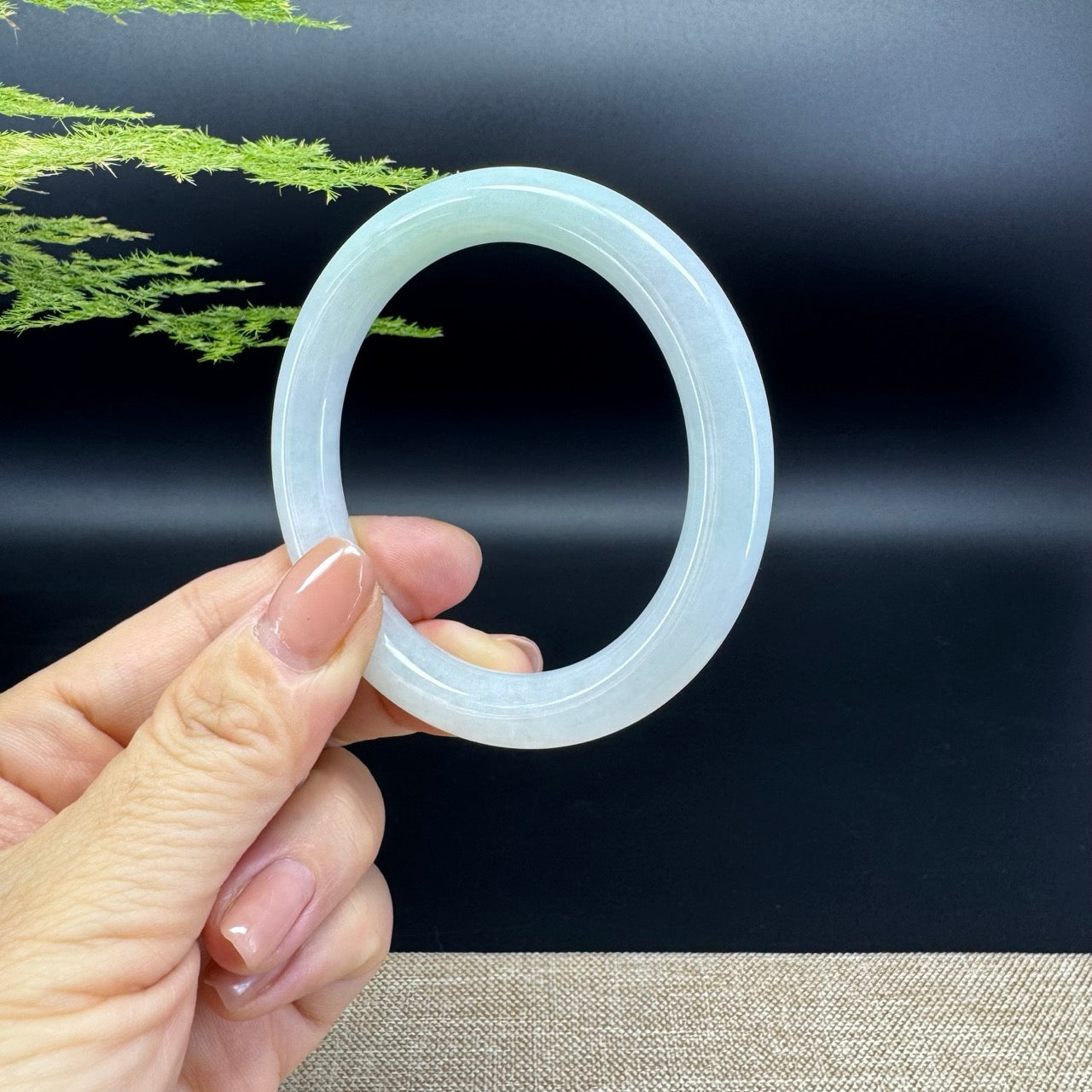 Genuine Burmese Green Jade Jadeite Bangle Bracelet ( 54.7mm )