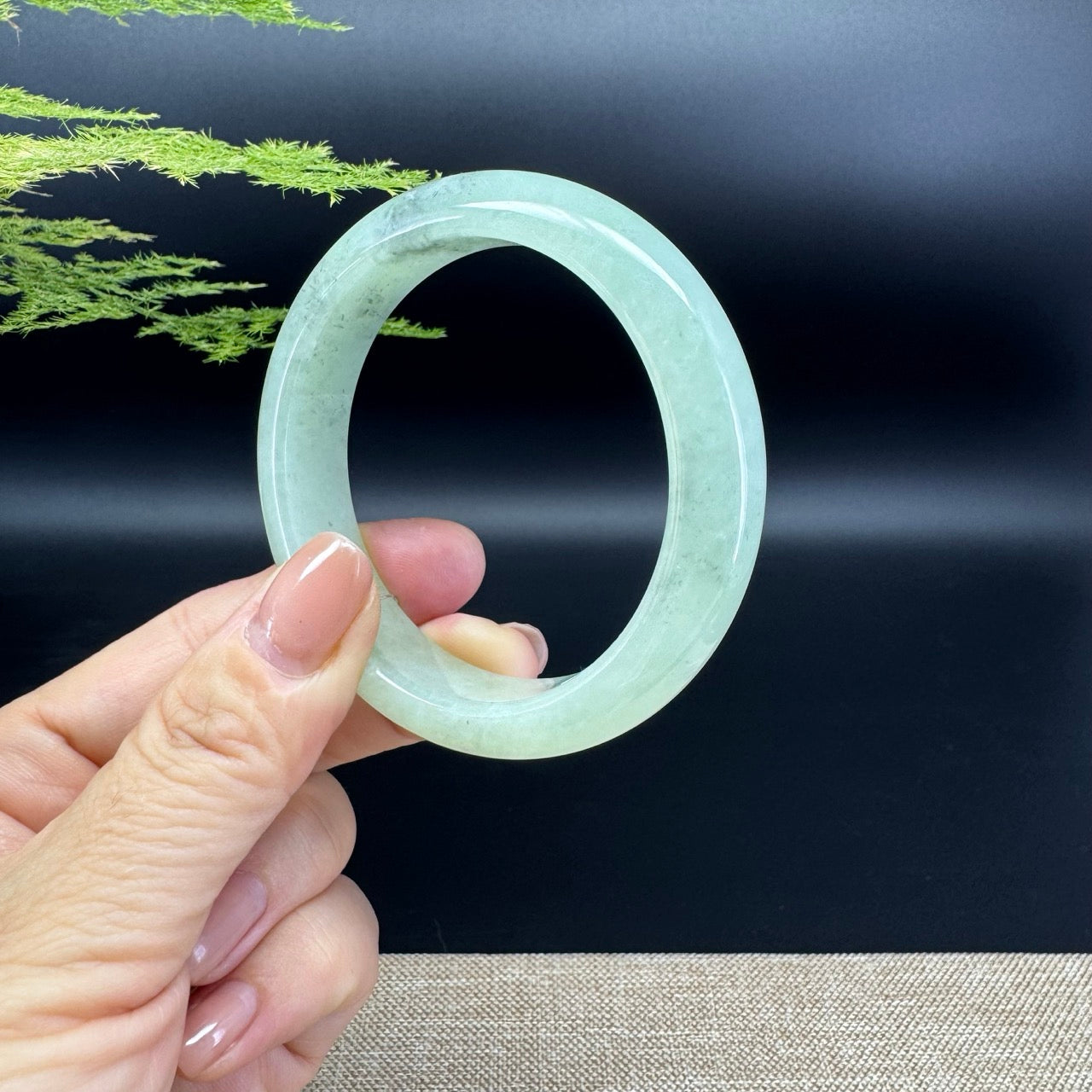 Genuine Burmese Green Jade Jadeite Bangle Bracelet (54.6mm)