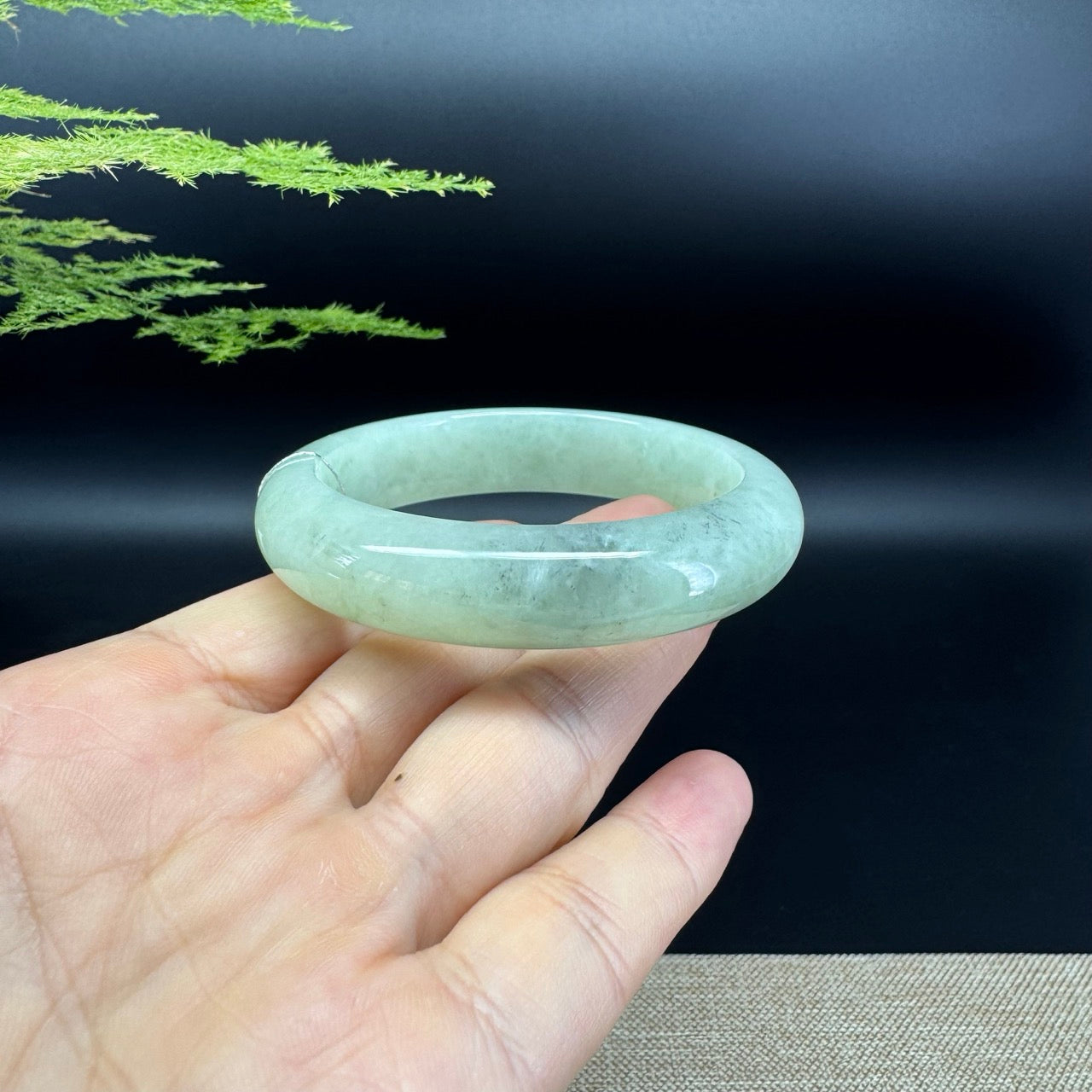 Genuine Burmese Green Jade Jadeite Bangle Bracelet (54.6mm)