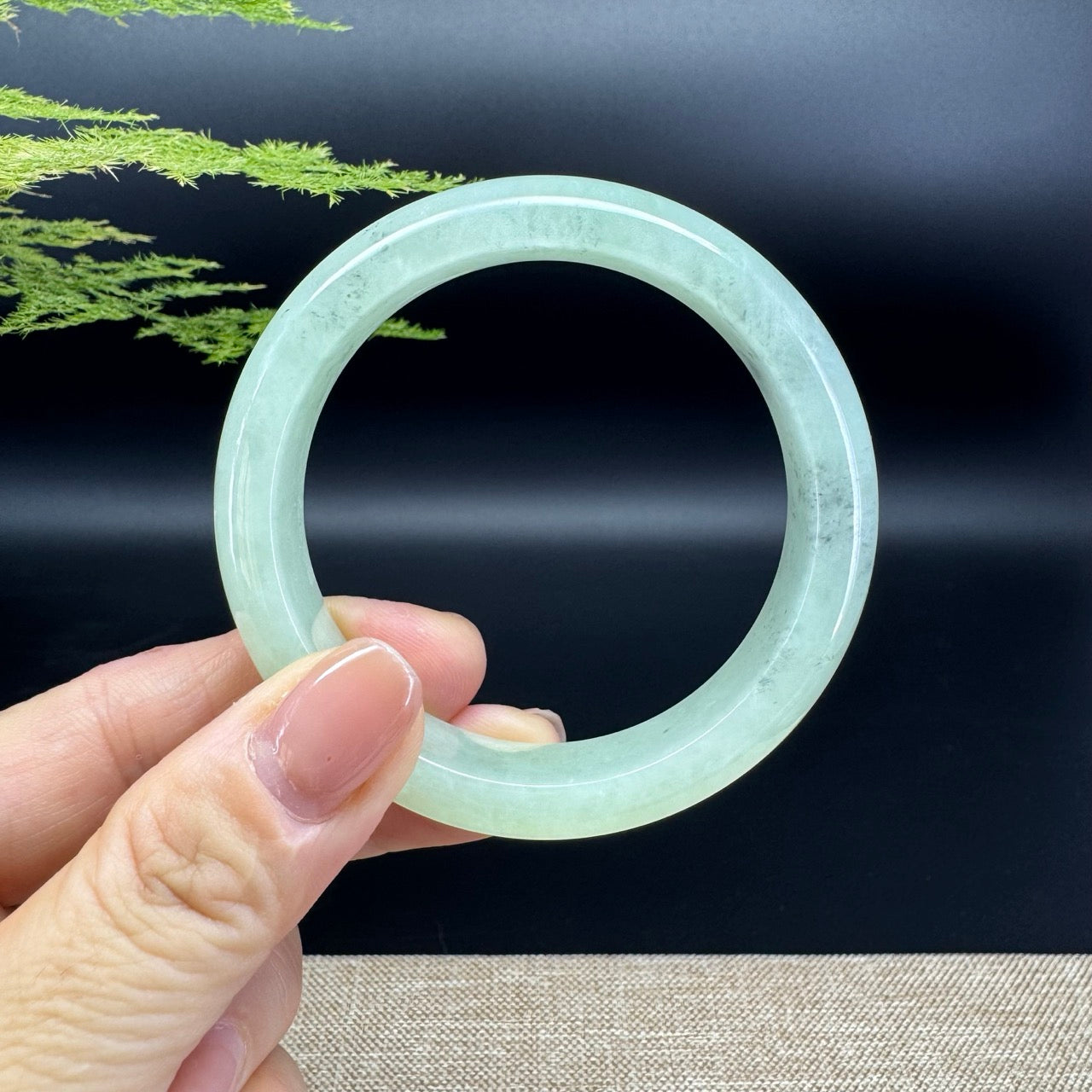 Genuine Burmese Green Jade Jadeite Bangle Bracelet (54.6mm)