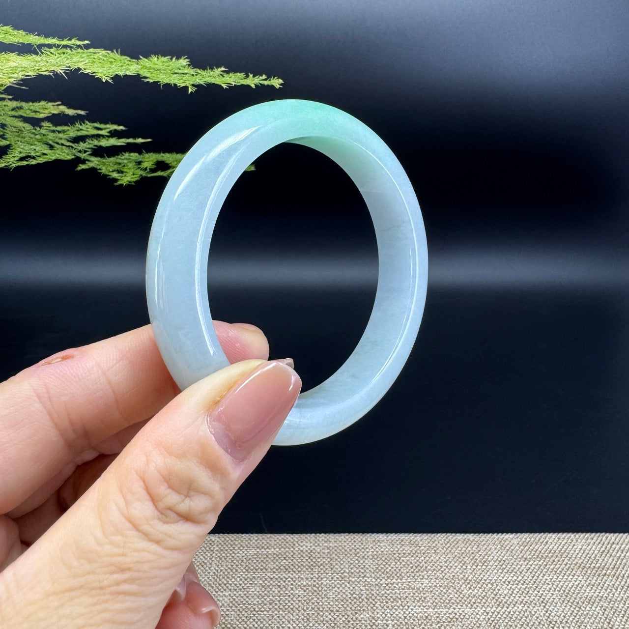 Genuine Burmese Green Jade Jadeite Bangle Bracelet (54.9mm)