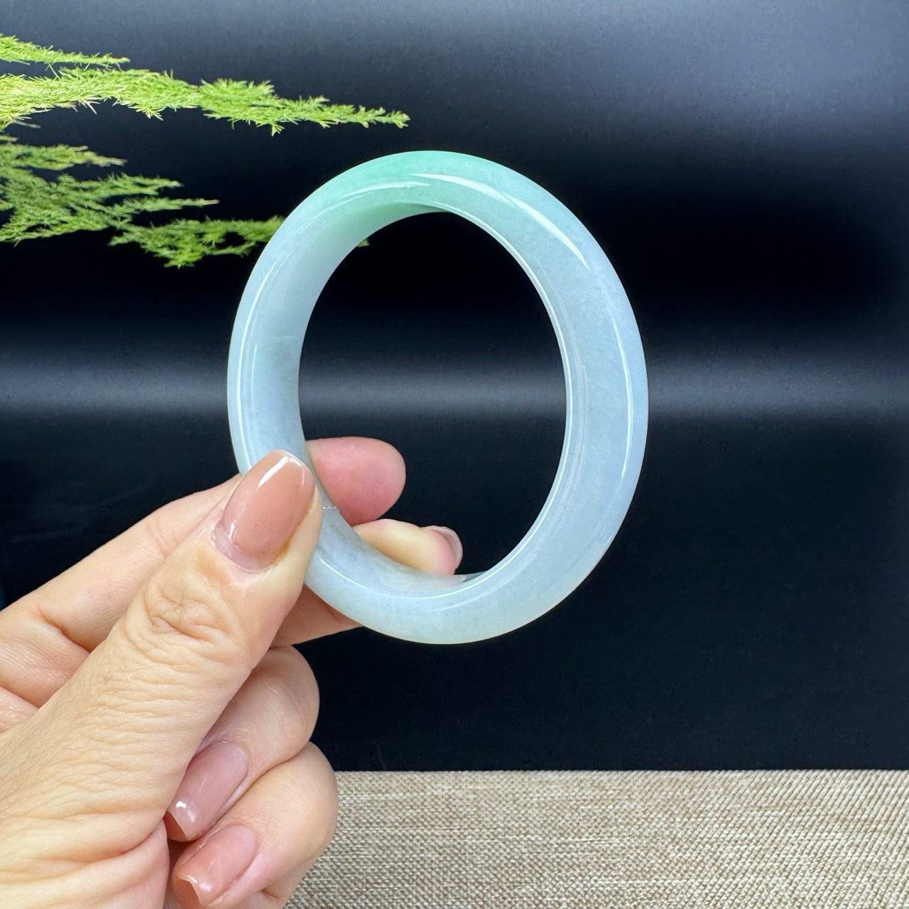 Genuine Burmese Green Jade Jadeite Bangle Bracelet (54.9mm)