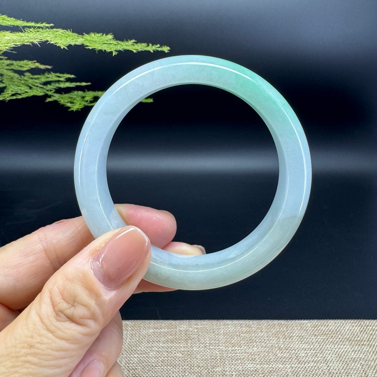 Genuine Burmese Green Jade Jadeite Bangle Bracelet (54.9mm)