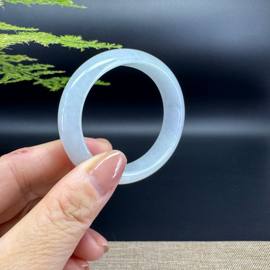 Genuine Burmese Lavender Green Jade Jadeite Bangle Bracelet ( 54.7*48.7mm )