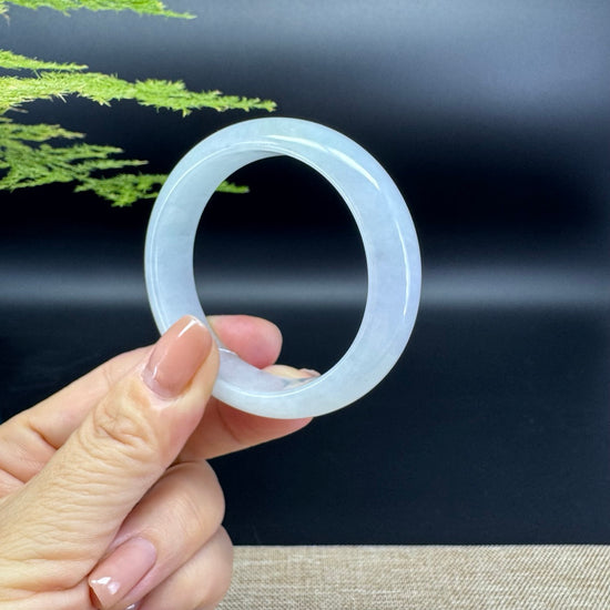 Genuine Burmese Lavender Green Jade Jadeite Bangle Bracelet ( 54.7*48.7mm )