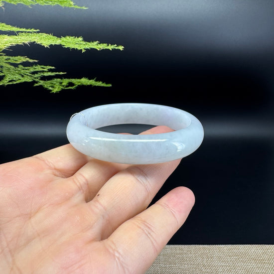 Genuine Burmese Lavender Green Jade Jadeite Bangle Bracelet ( 54.7*48.7mm )