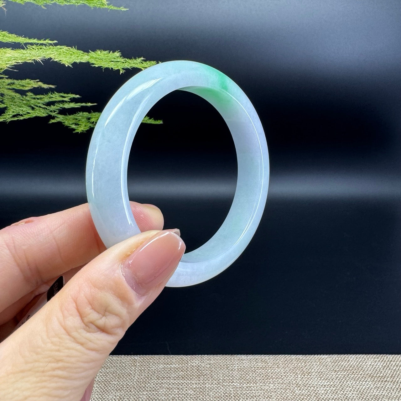 Genuine Burmese Green Jade Jadeite Bangle Bracelet ( 54.6mm )