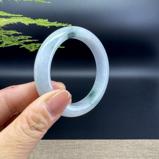Genuine Burmese Lavender Green Jade Jadeite Bangle Bracelet ( 54.3mm )
